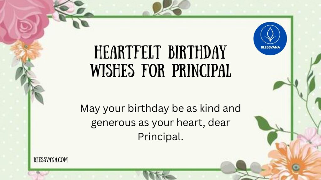 Heartfelt Birthday Wishes for Principal